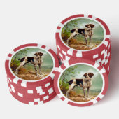 Jagdhund mit Vogel im Maul Pokerchips (Stapel)