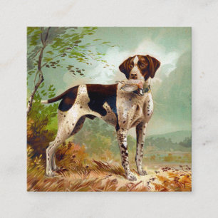 Jagdhund mit Vogel im Maul Quadratische Visitenkarte