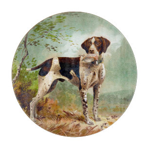 Jagdhund mit Vogel im Maul Schneidebrett