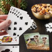 Jagdhund mit Vogel im Maul Spielkarten (In Situ)