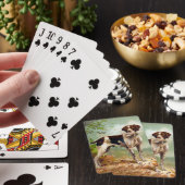 Jagdhund mit Vogel im Maul Spielkarten (In Situ)