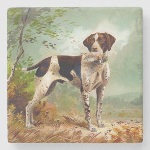 Jagdhund mit Vogel im Maul Steinuntersetzer