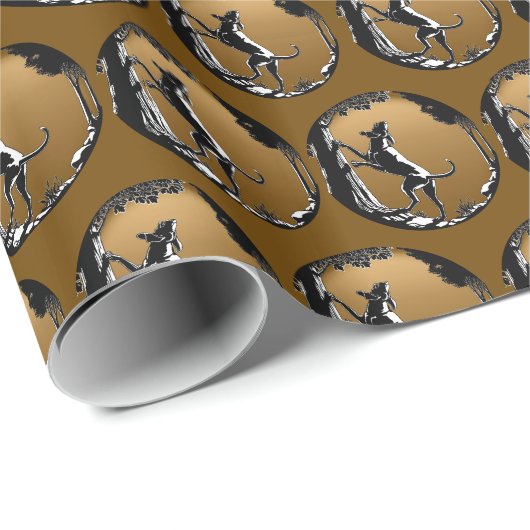 Jagdhund-Packpapier-Jagd-Hundegeschenk-Papier Geschenkpapier (Rolleneckpunkt)