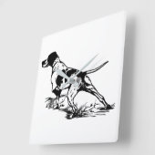 Jagdhund Quadratische Wanduhr (Winkel)