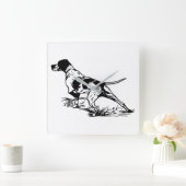 Jagdhund Quadratische Wanduhr (Zuhause)