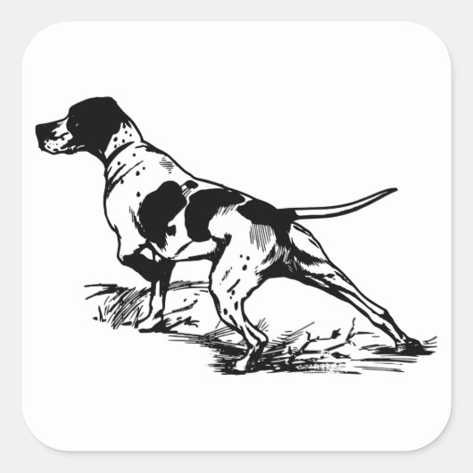 Jagdhund Quadratischer Aufkleber (Vorderseite)