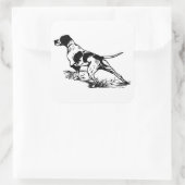 Jagdhund Quadratischer Aufkleber (Tasche)