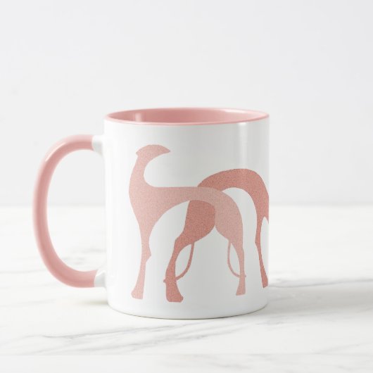 Jagdhund-Tassen-pfirsichfarbenes Rosa Tasse (Links)