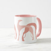 Jagdhund-Tassen-pfirsichfarbenes Rosa Tasse (VorderseiteRechts)