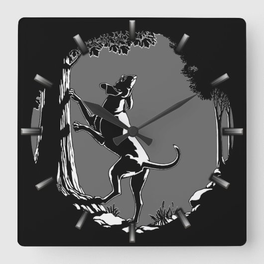 Jagdhund-Uhr Jagdhund Kunst Wanduhr (Vorderseite)