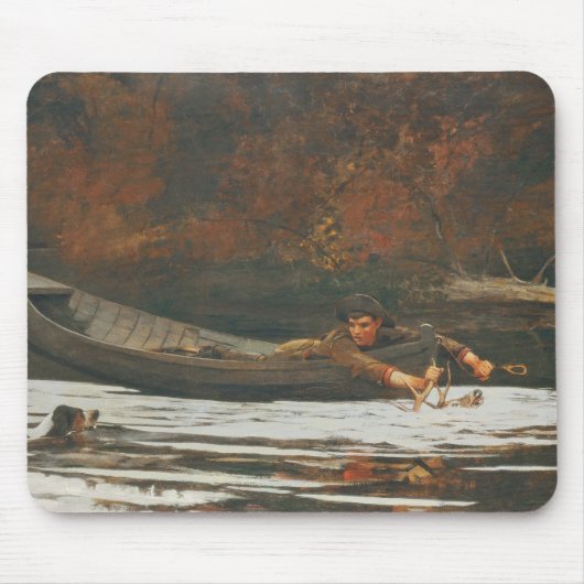 Jagdhund und Jäger, 1892 (Öl auf Leinwand) Mousepad (Vorne)