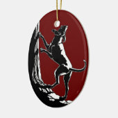 Jagdhund-Verzierungs-kundenspezifische Keramikornament (Links)