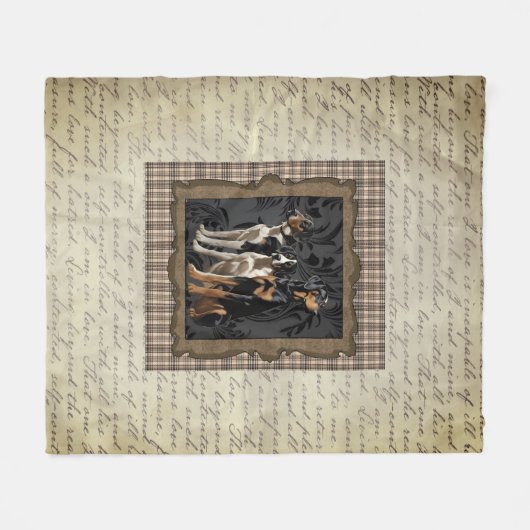 Jagdhunde auf karierten fleecedecke (Vorderseite (Horizontal))