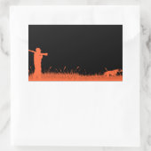 Jagdhunde Grafischer Orangenpeitscher Hunde Jäger Rechteckiger Aufkleber (Tasche)