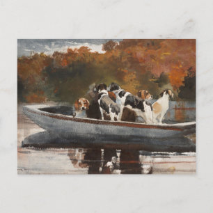 Jagdhunde im Boot von Winslow Homer Postkarte