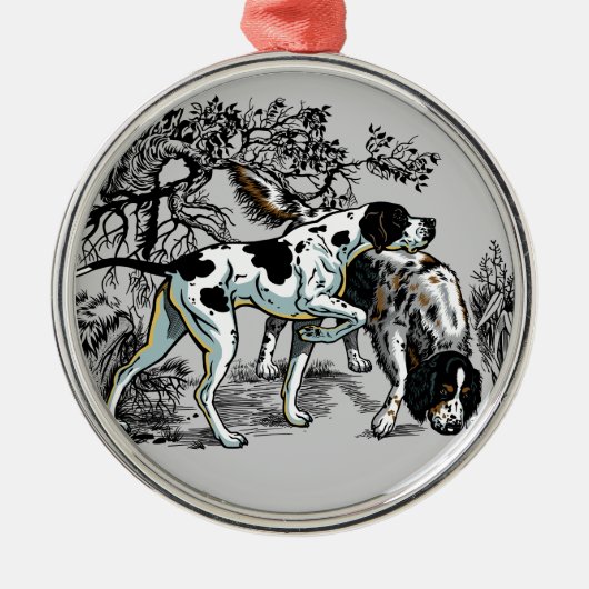 Jagdhunde Ornament Aus Metall (Vorne)