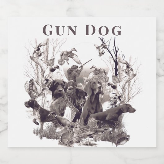 Jagdhunde , Rüden, Jagdsaison Alkoholflaschenetikett (Einzelnes Label)