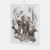 Jagdhunde, Rüden, Jagdsaison Ornament Aus Glas (Vorderseite links)