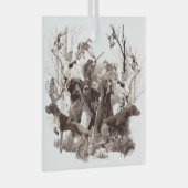 Jagdhunde, Rüden, Jagdsaison Ornament Aus Glas (Vorderseite Rechts)