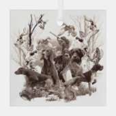 Jagdhunde, Rüden, Jagdsaison Ornament Aus Glas (Rückseite)