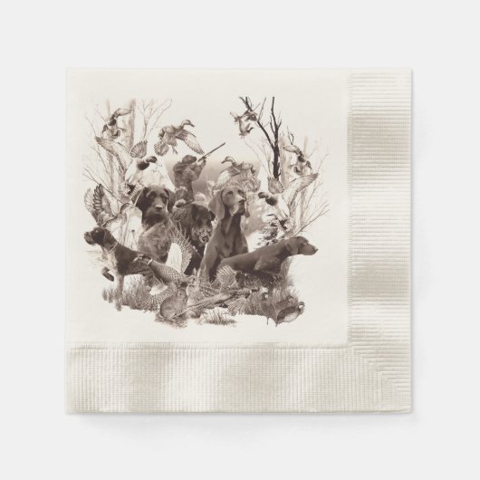 Jagdhunde, Rüden, Jagdsaison Serviette (Vorderseite)