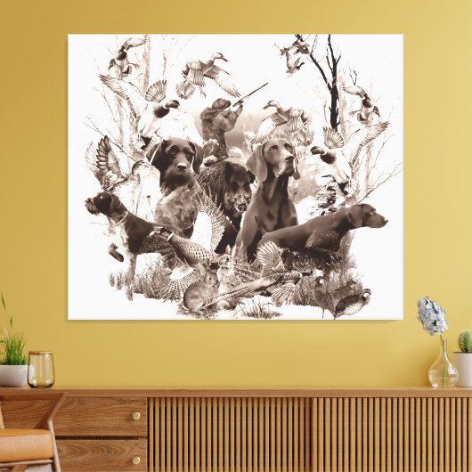 Jagdhunde, Rüden, Jagdsaison T - Shirt Thro Leinwanddruck (Insitu (Wohnzimmer))
