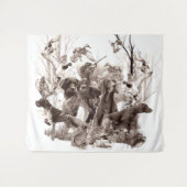 Jagdhunde, Rüden, Jagdsaison T - Shirt Thro Wandteppich (Vorderseite (Horizontal))