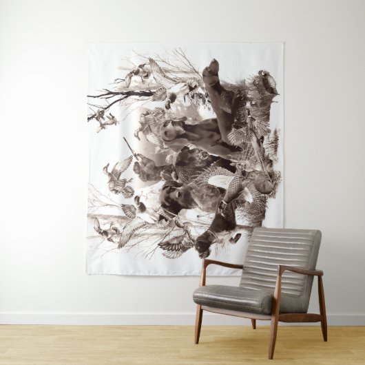 Jagdhunde, Rüden, Jagdsaison T - Shirt Thro Wandteppich (Beispiel)