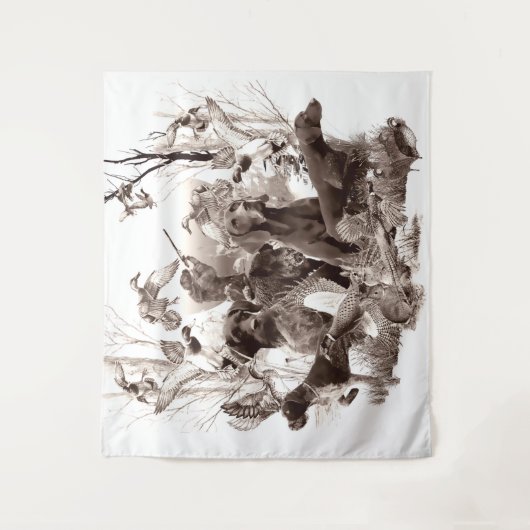 Jagdhunde, Rüden, Jagdsaison T - Shirt Thro Wandteppich (Vorderseite)