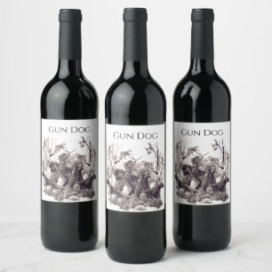 Jagdhunde , Rüden, Jagdsaison Weinetikett
