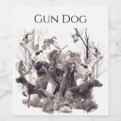 Jagdhunde , Rüden, Jagdsaison Weinetikett (Einzelnes Label)