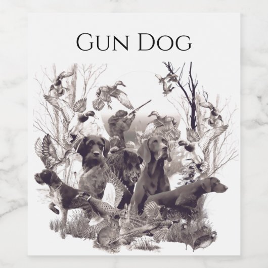 Jagdhunde , Rüden, Jagdsaison Weinetikett (Einzelnes Label)