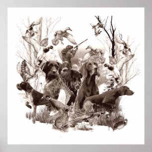 Jagdhunde ,Schusshunde,Jagdsaison Holzwall Ar Poster