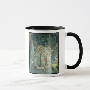 Jagdhunde und -männer, die einen Baum klettern Tasse