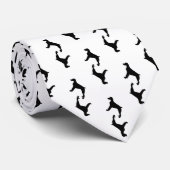 JagdhundSilhouette BretagneSpaniel zur Schau Krawatte (Gerollt)