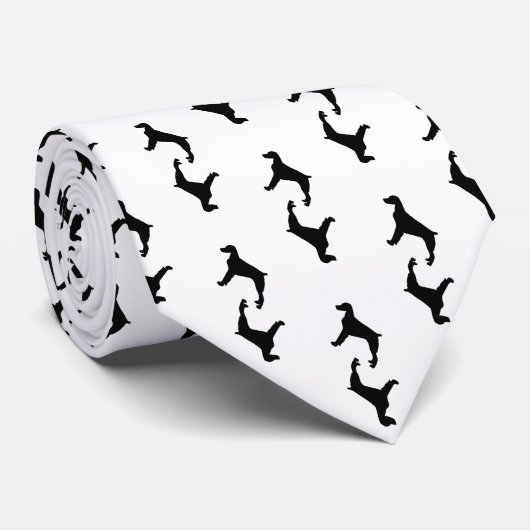 JagdhundSilhouette BretagneSpaniel zur Schau Krawatte (Gerollt)