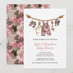 Jagdkleidung Wäscheleine Pink Camouflage Mädchen B Einladung