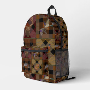 Jagdklub Kariert mit Wildem Spiel Bedruckter Rucksack