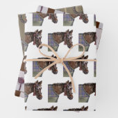 Jagdklubpferd, Tack, Pferdeschuh Geschenkpapier Set (Beispiel)