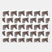 Jagdklubpferd, Tack, Pferdeschuh Geschenkpapier Set (Vorderseite)