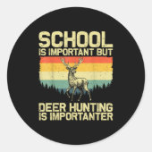 Jagdkunst für Kinder Jungen Wildtiere Jäger Dee Runder Aufkleber (Vorderseite)