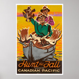 Jagdkunst Kanada Reiseplakat Elchjäger Poster