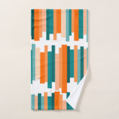 Jagdlinien - Aquamarin und Orange  Badhandtuch Set (Handtuch)