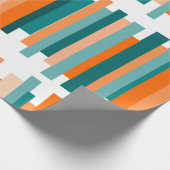 Jagdlinien - Aquamarin und Orange Geschenkpapier (Ecke)