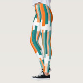Jagdlinien - Aquamarin und Orange Leggings (Links)