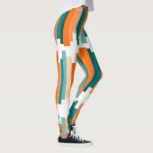Jagdlinien - Aquamarin und Orange Leggings (Rechts)