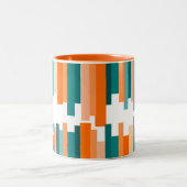 Jagdlinien - Aquamarine und orangefarbene Tasse (Mittel)