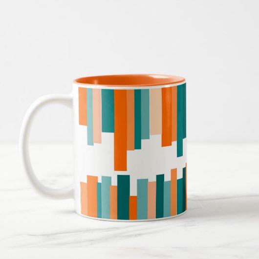 Jagdlinien - Aquamarine und orangefarbene Tasse (Links)