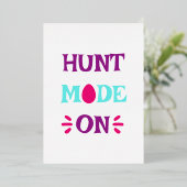 Jagdmodus auf lustiges Zitat glückliche Ostersonnt Folieneinladung (Stehend vorne)