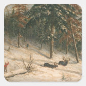 Jagdmoose Quadratischer Aufkleber (Vorderseite)